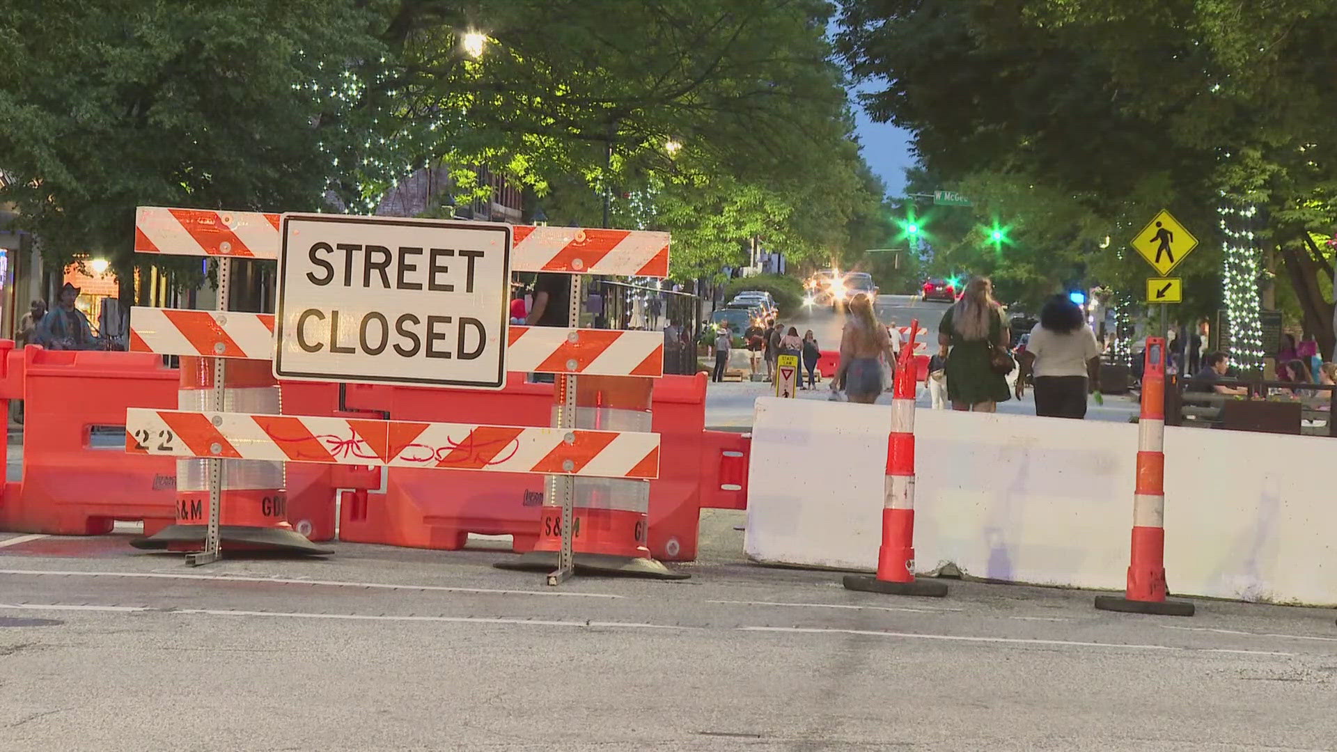 People say they feel safer walking around when the streets are blocked off like this.