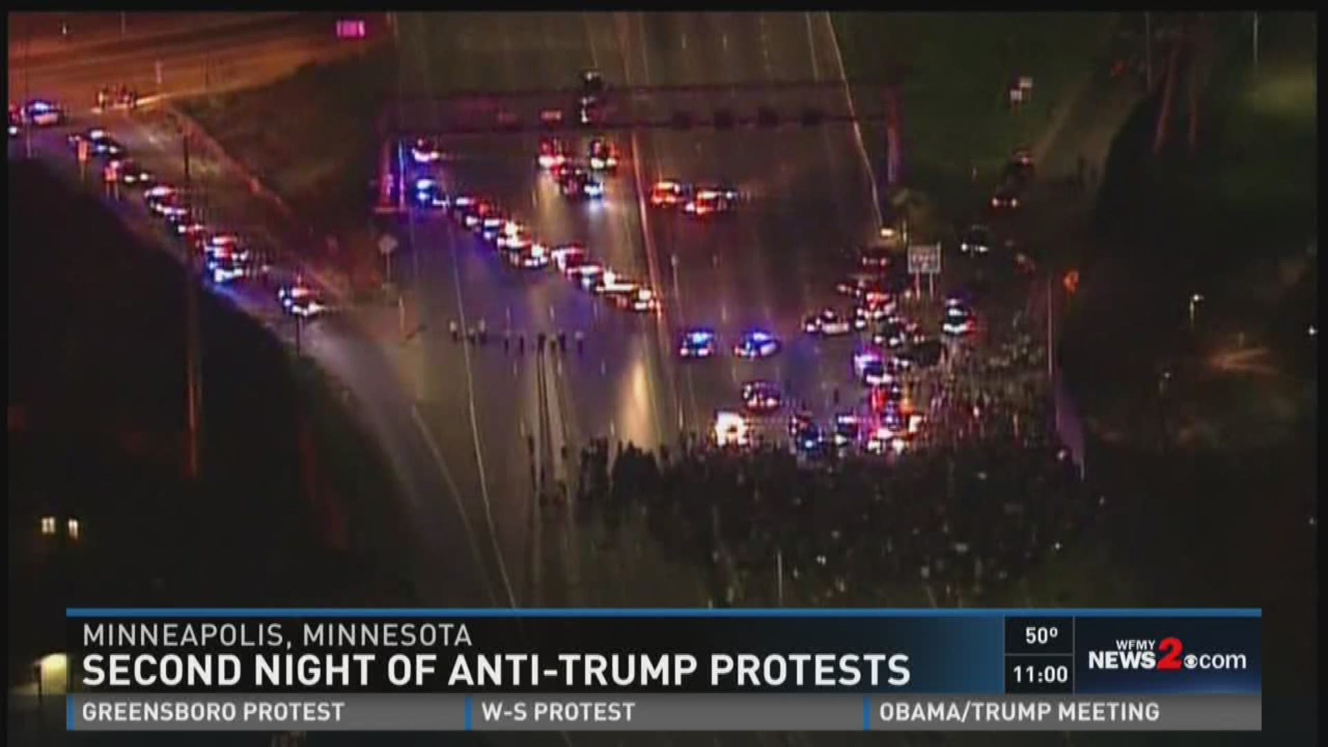 Second Night of Anti-Trump Protests