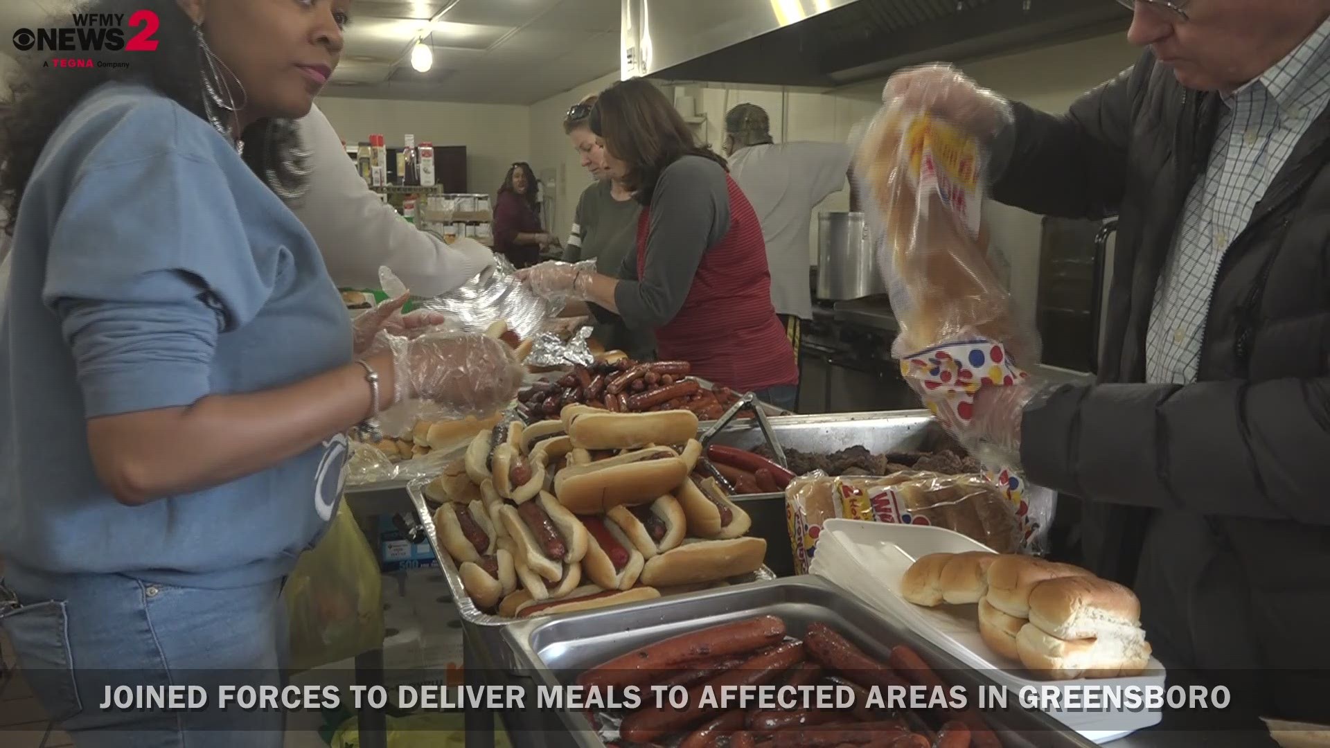 Members of the Greensboro community rallied to feed families impacted by Sunday's severe weather
