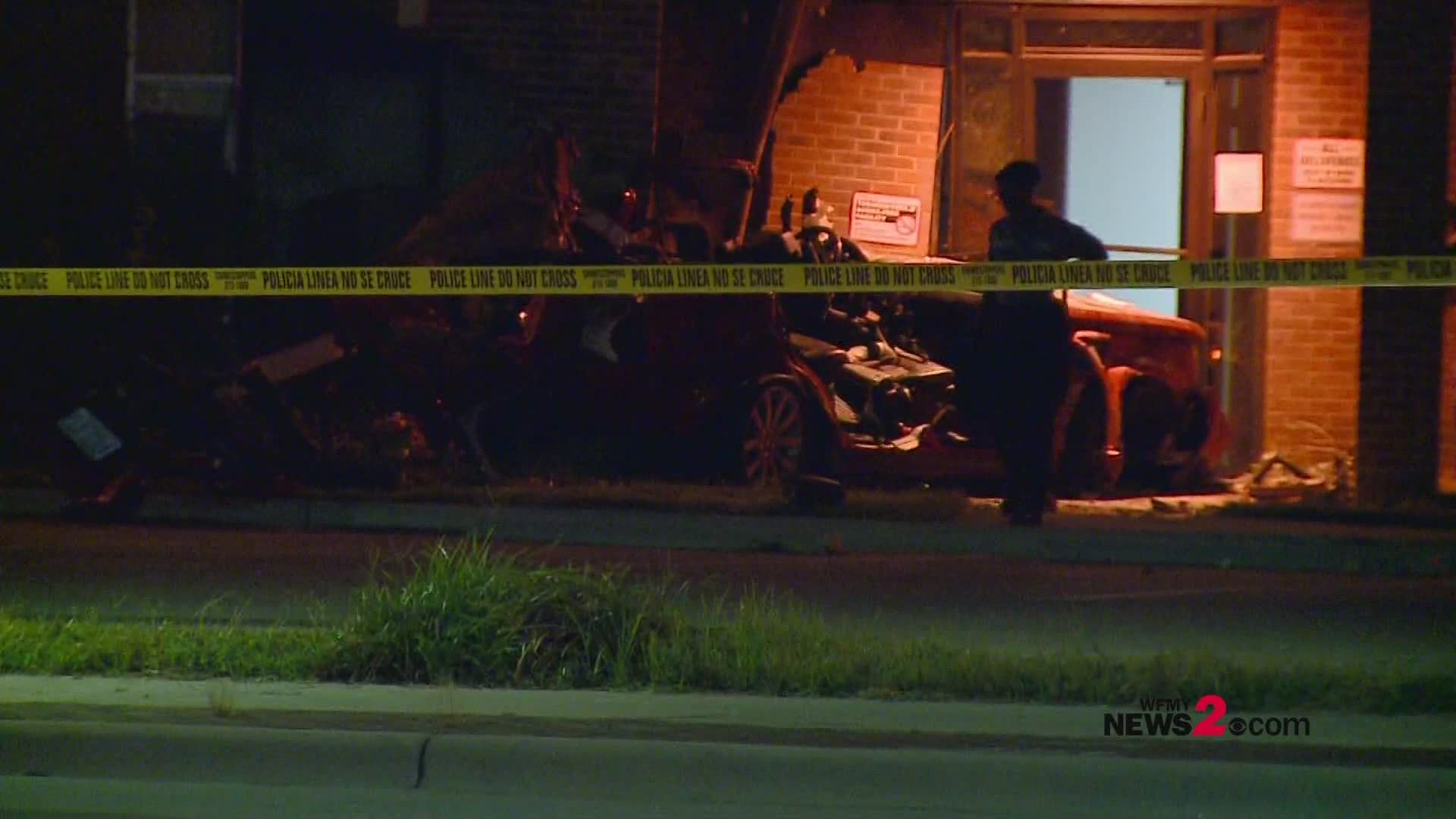 Car Crashes Into Building in Greensboro
