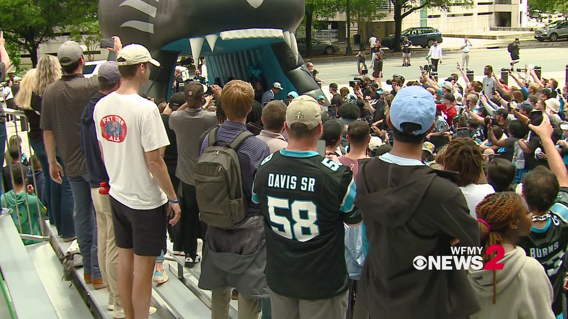 Bryce Young arrives in Charlotte to meet and greet fans at the Bank of America Stadium.