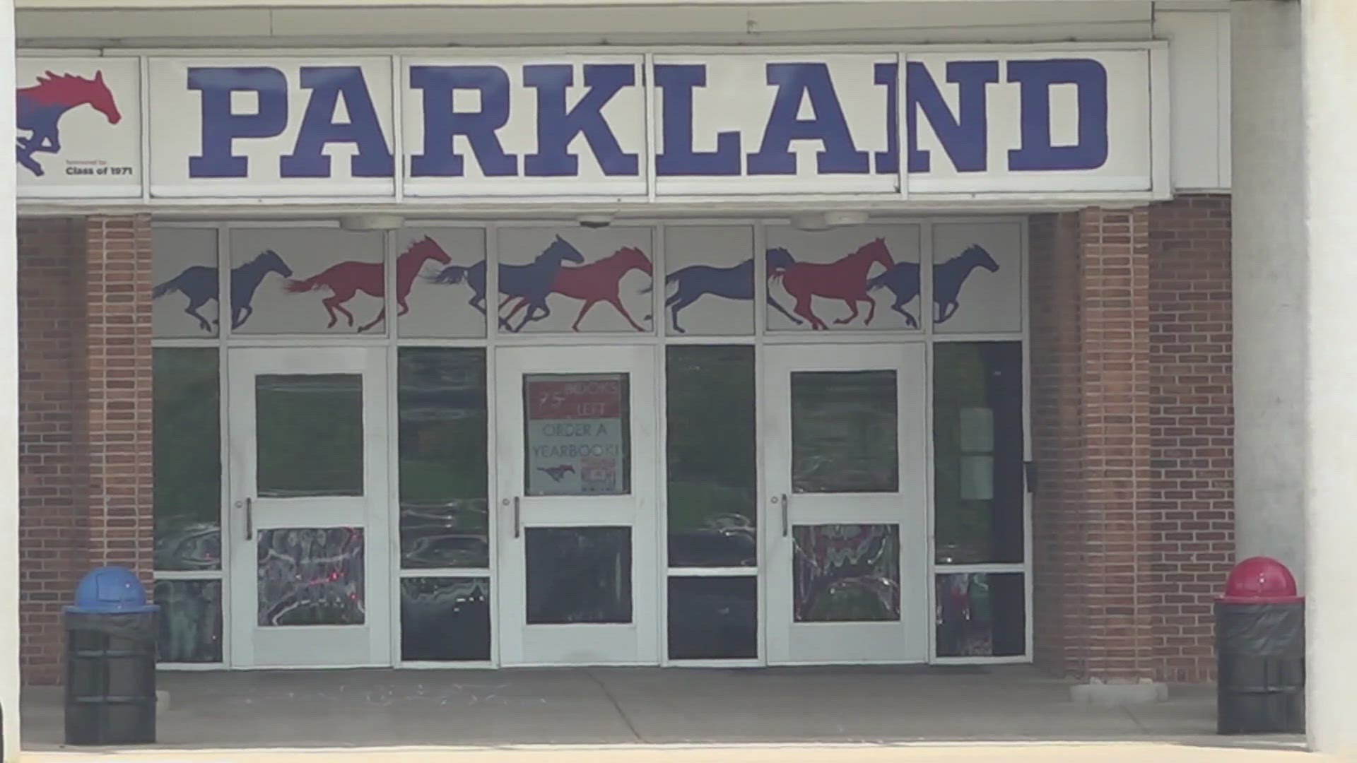 Extra law enforcement at Parkland High School Wedneday after a gun went off and hit a female student in the leg Tuesday. Officials said metal detectors weren't used.