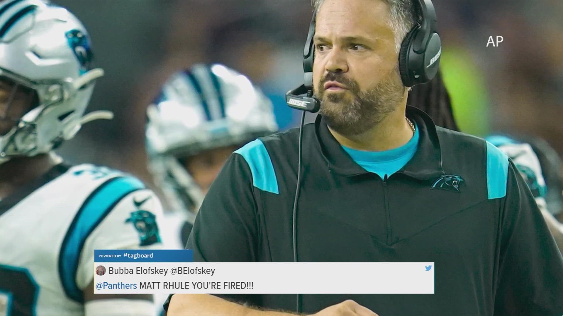 Matt Rhule fired by Panthers: First NFL head coaching change for