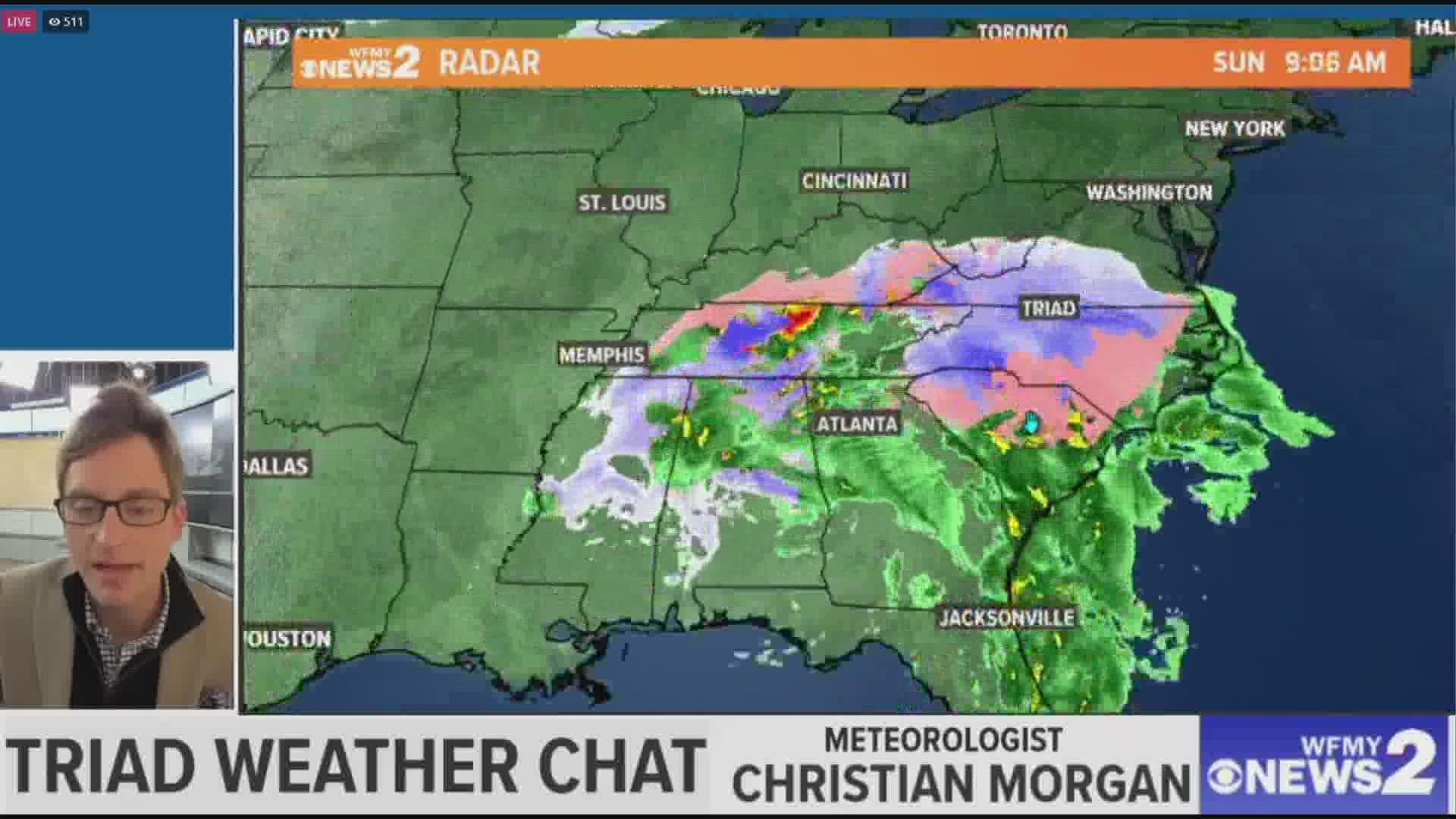 Meteorologist Christian Morgan shares an update on winter storm conditions.