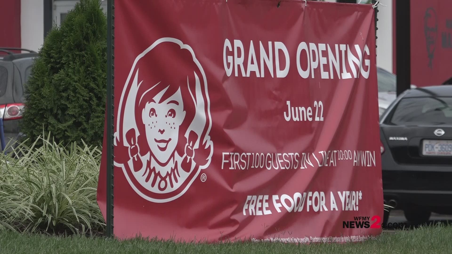 A new Wendy's location opened on Sand's Drive in Greensboro and people lined up for a chance to win free food for an entire year.