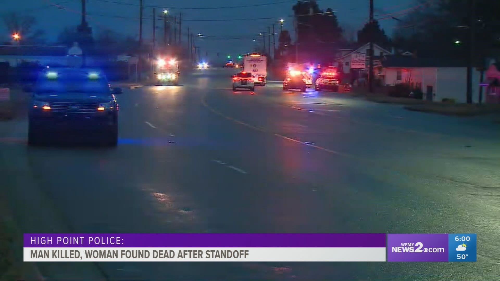 A man and woman are dead following an 11-hour standoff in High Point. Three officers were also injured in the shooting.