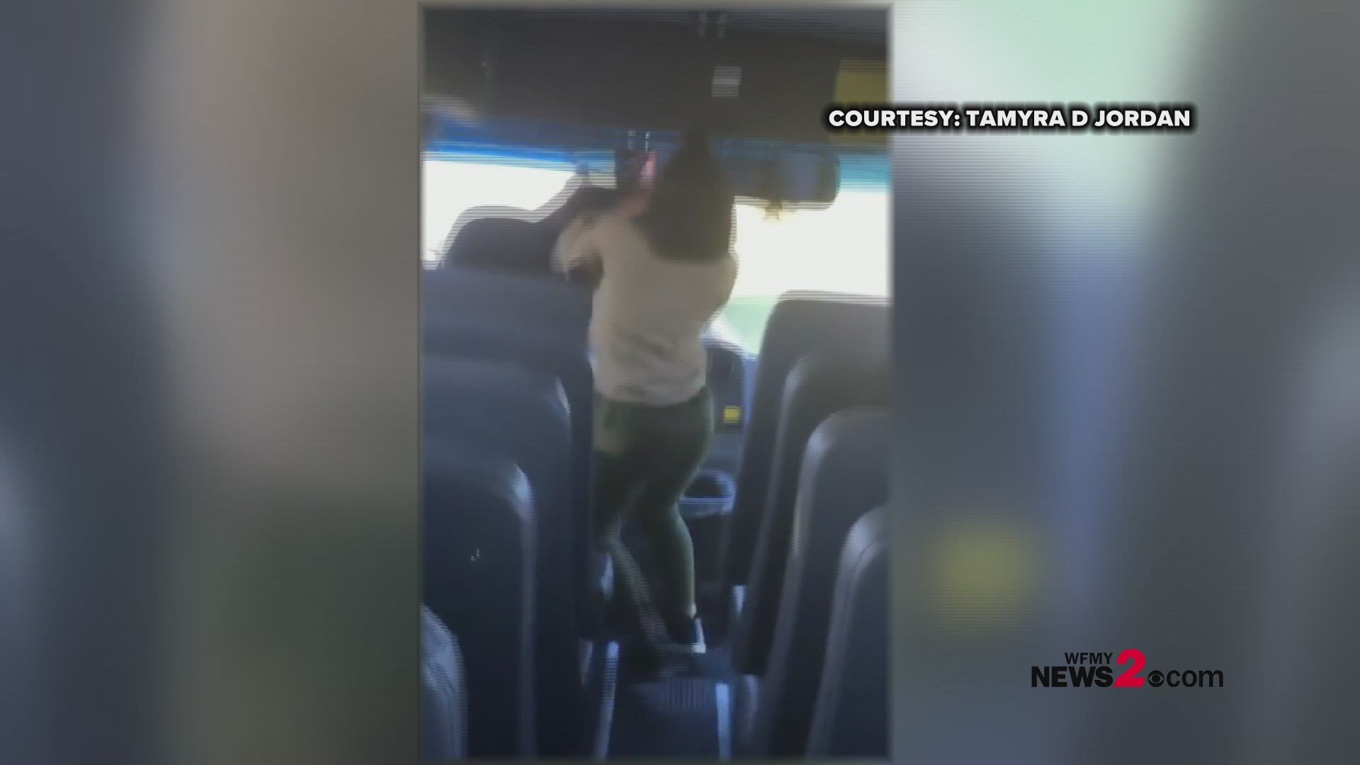 Video was captured on the bus Monday morning. Police say the student has been charged with assault.