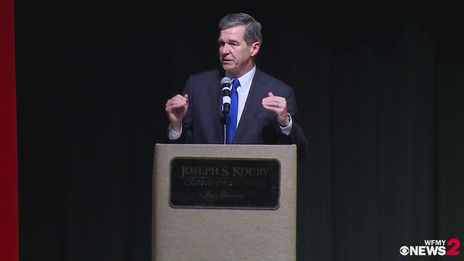 North Carolina Governor Roy Cooper talked about Dr. Martin Luther King Jr. and Bennett College's role in spreading King's message.