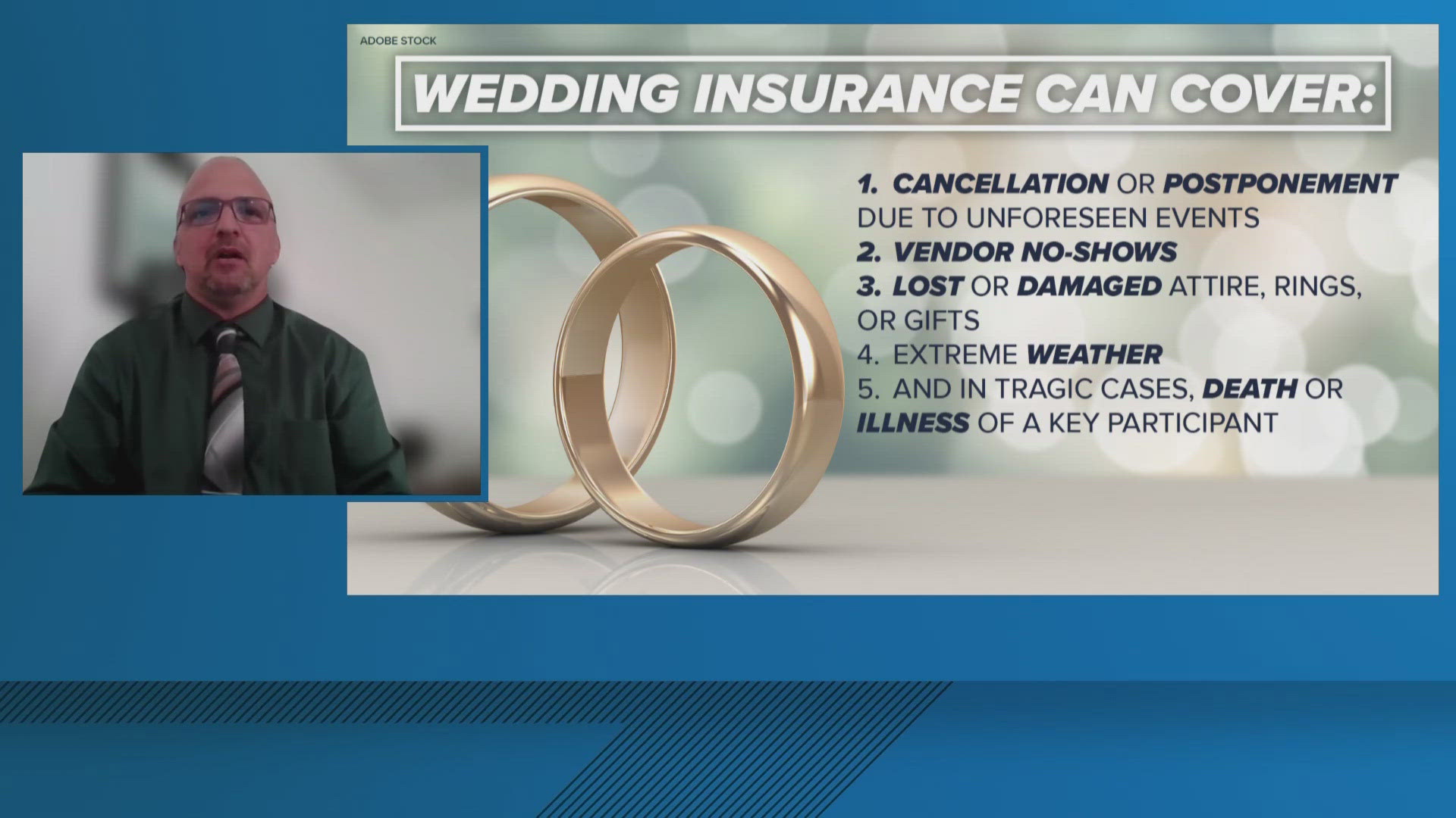 Jeremy Palmer from Alliance Insurance Services goes over what a wedding policy covers.