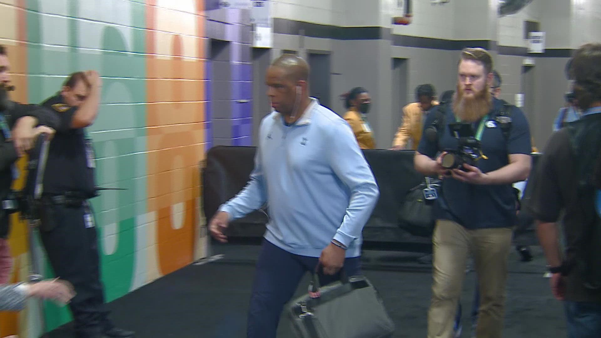 UNC arrives to take on Duke at the Final Four in New Orleans.