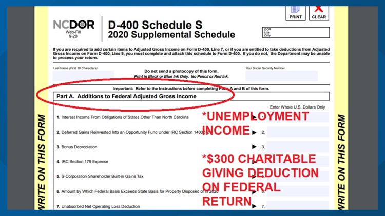 Why you'll have to add money to your AGI on your NC tax return |  wfmynews2.com