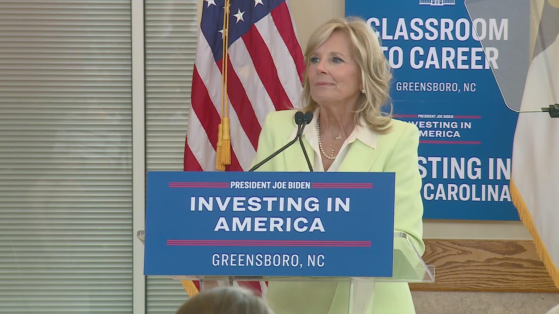 Dr. Biden discussed programs that will help students find a job after graduation.