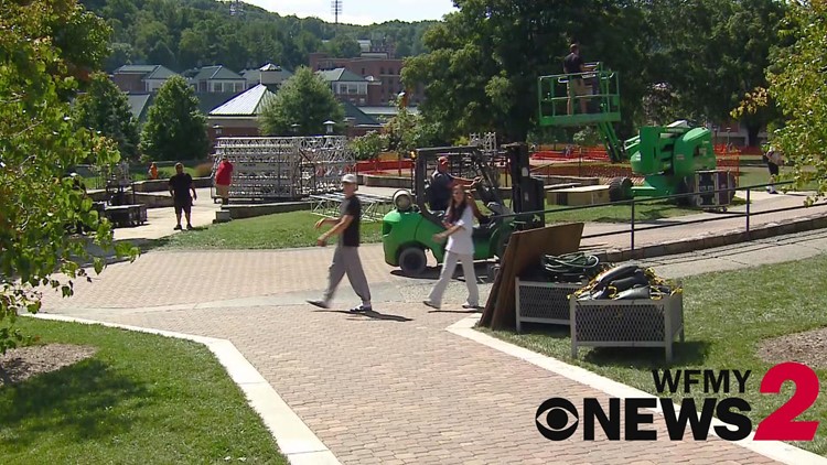 Appalachian State setting up for College GameDay