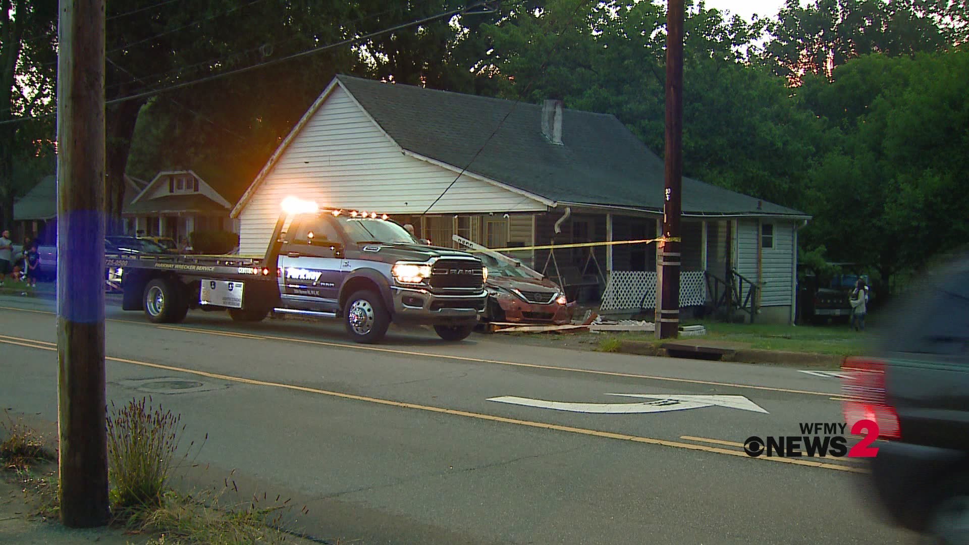 A car crashed into a house in Winston-Salem late Friday night.