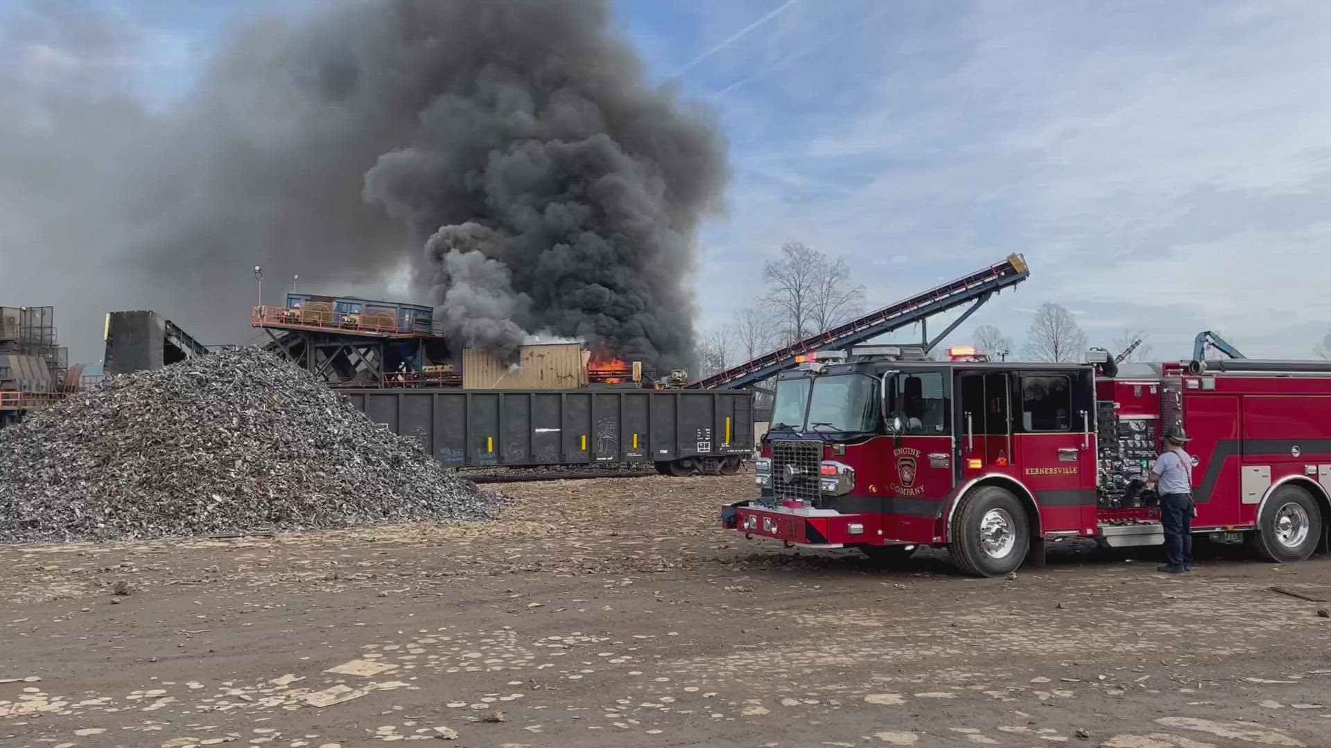 Firefighters were called to OmniSource Corporation on West Mountain Street around 1:00 p.m. Approximately 15 minutes later, crews had the fire under control.