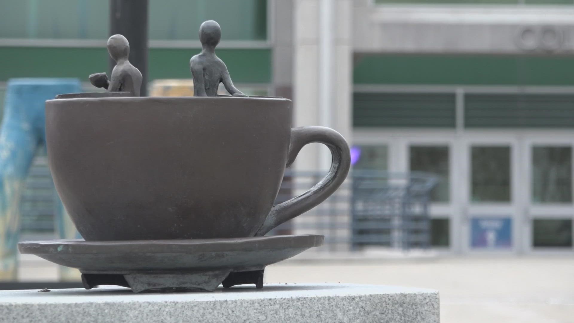 Jay Rotberg helped craft a sculpture honoring the Greensboro sit-in movement.