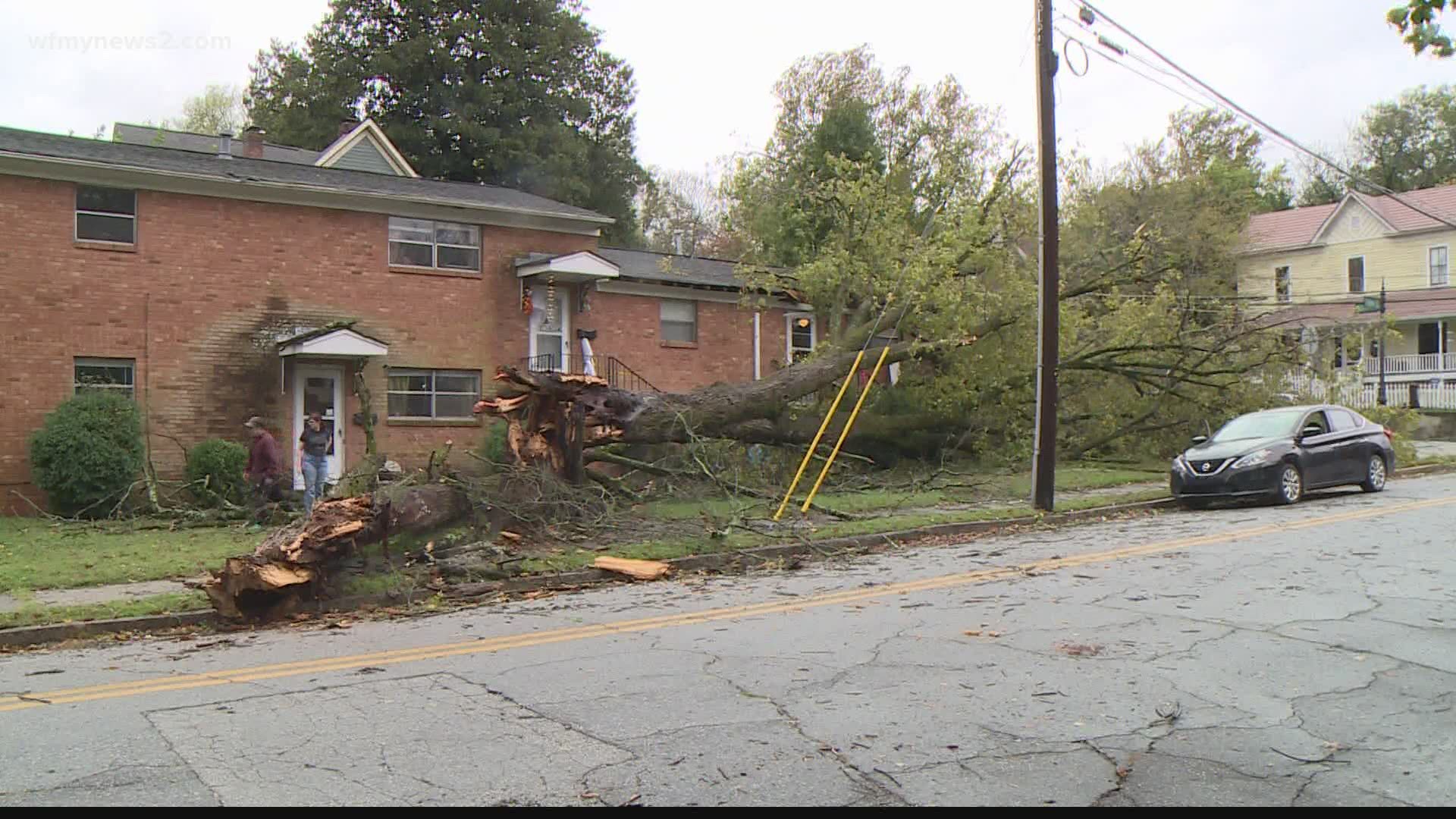 Residents in Guilford County are dealing with downed trees and power lines, as well as power outages after Hurricane Zeta sent high winds and storms to the Triad.
