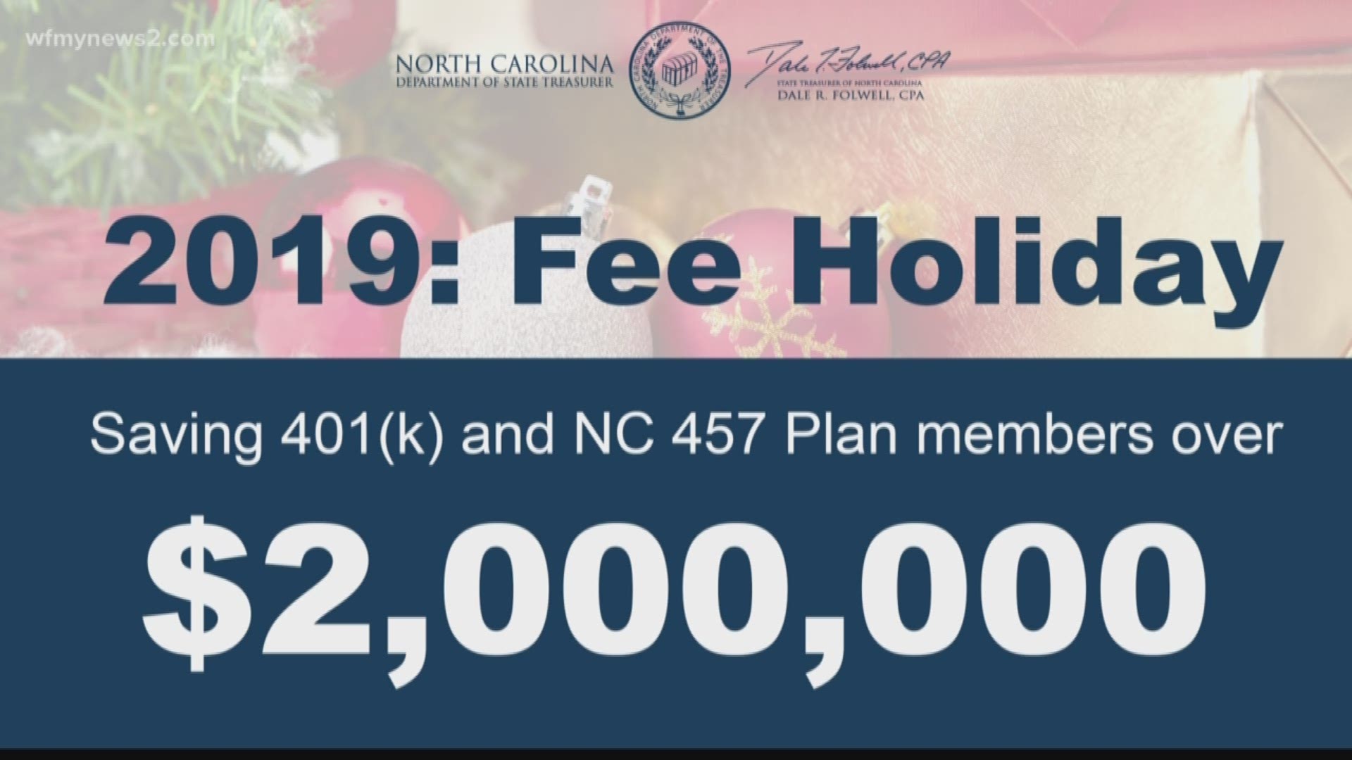 The NC State Treasurer is waiving certain fees for state employees saving for retirement.