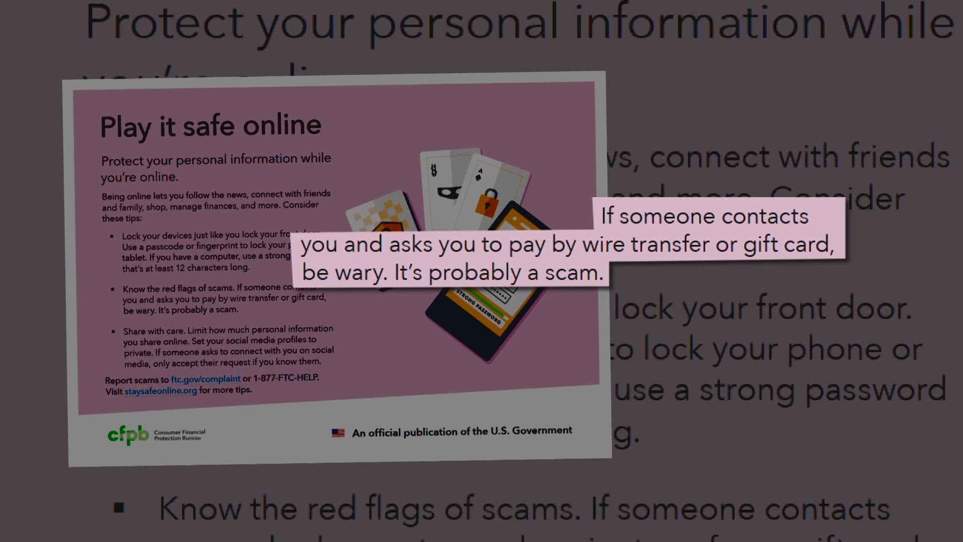 Free dinner placemats downloads designed by the Consumer Financial Protection Bureau offer a tool for protecting elderly loved ones by highlighting scam red flags.