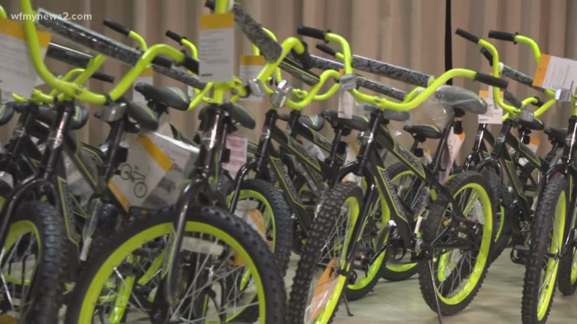 They surprised 47 students from Wiley Elementary with brand new bikes.