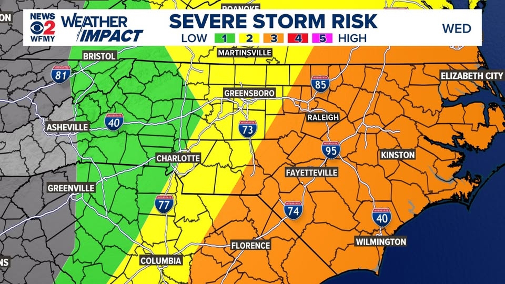 Severe Storms to Move Toward Carolinas | wfmynews2.com