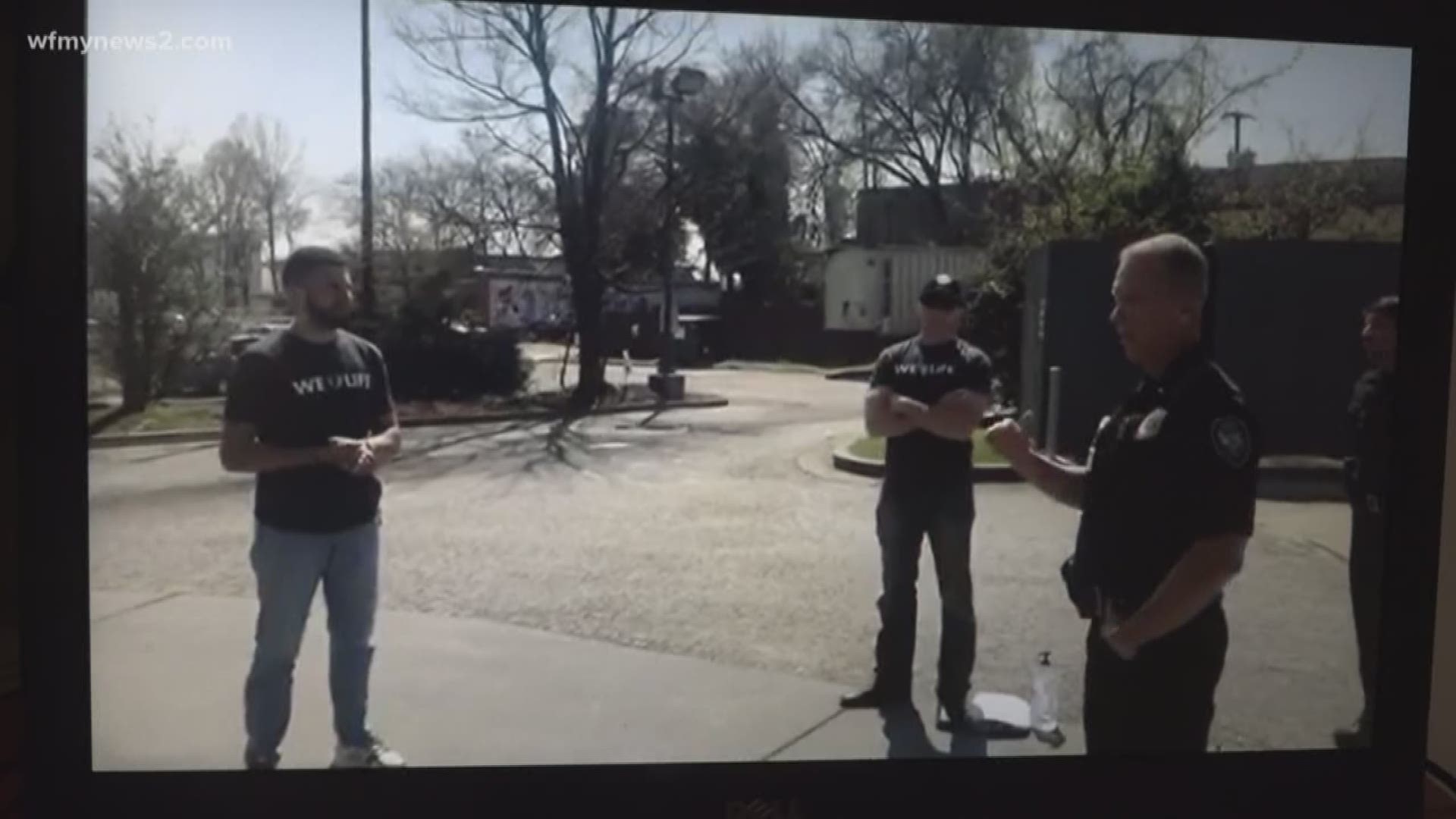 The men were protesting at an abortion center when police told them to leave.