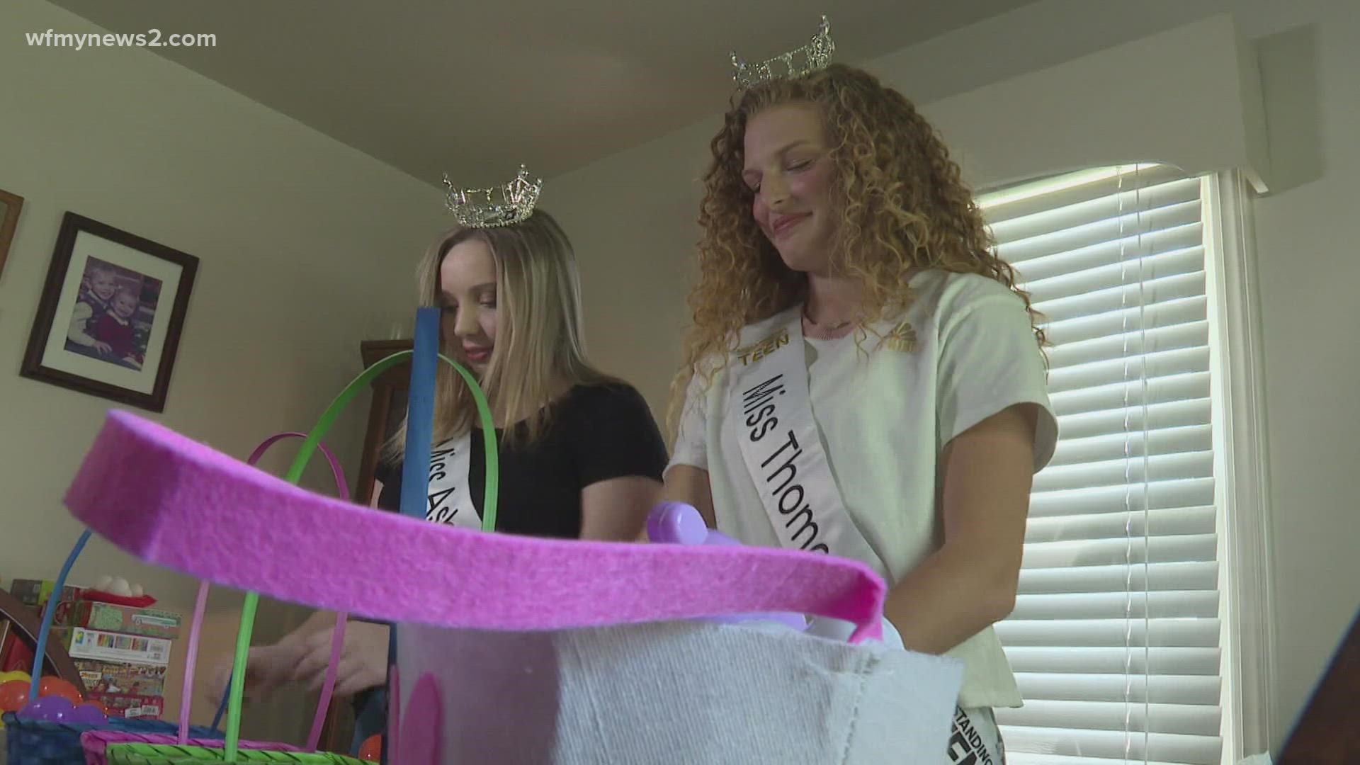 High school students Reese Martin and Josie Perdue are giving up their spring break to make sure children have a happy Easter.