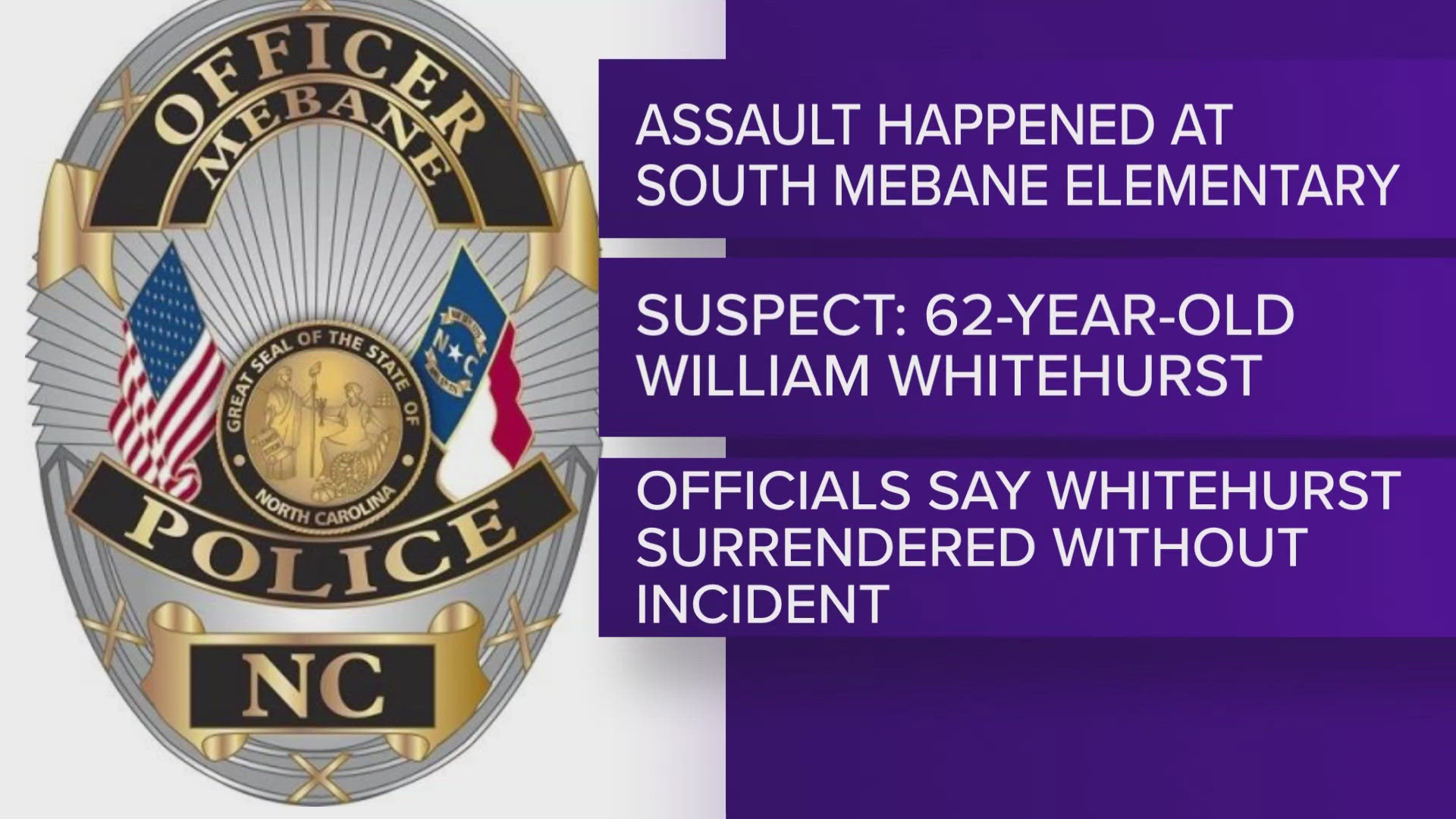 The Mebane Police Department is actively investigating an assault that happened at South Mebane Elementary School on Tuesday.