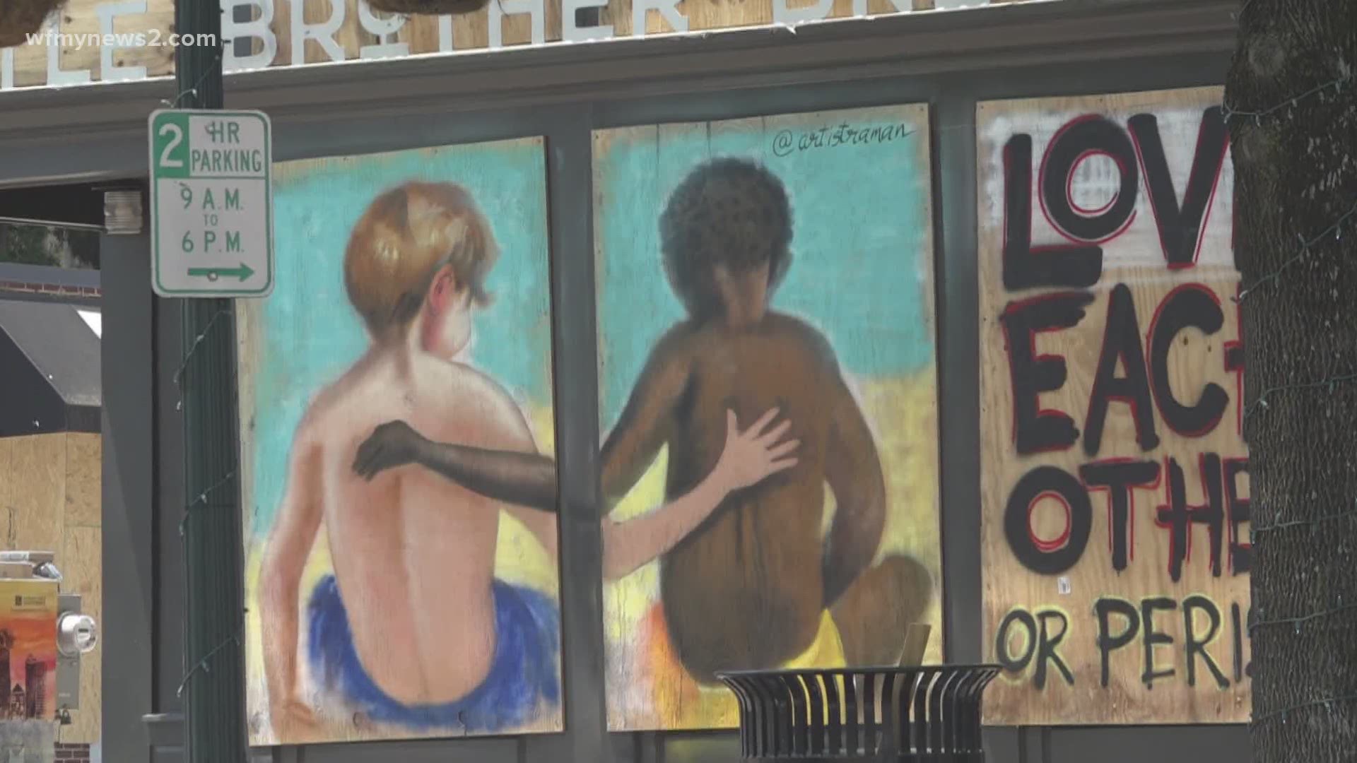 Despite what businesses have gone through downtown, people are using it as a chance to express art through difficult times.