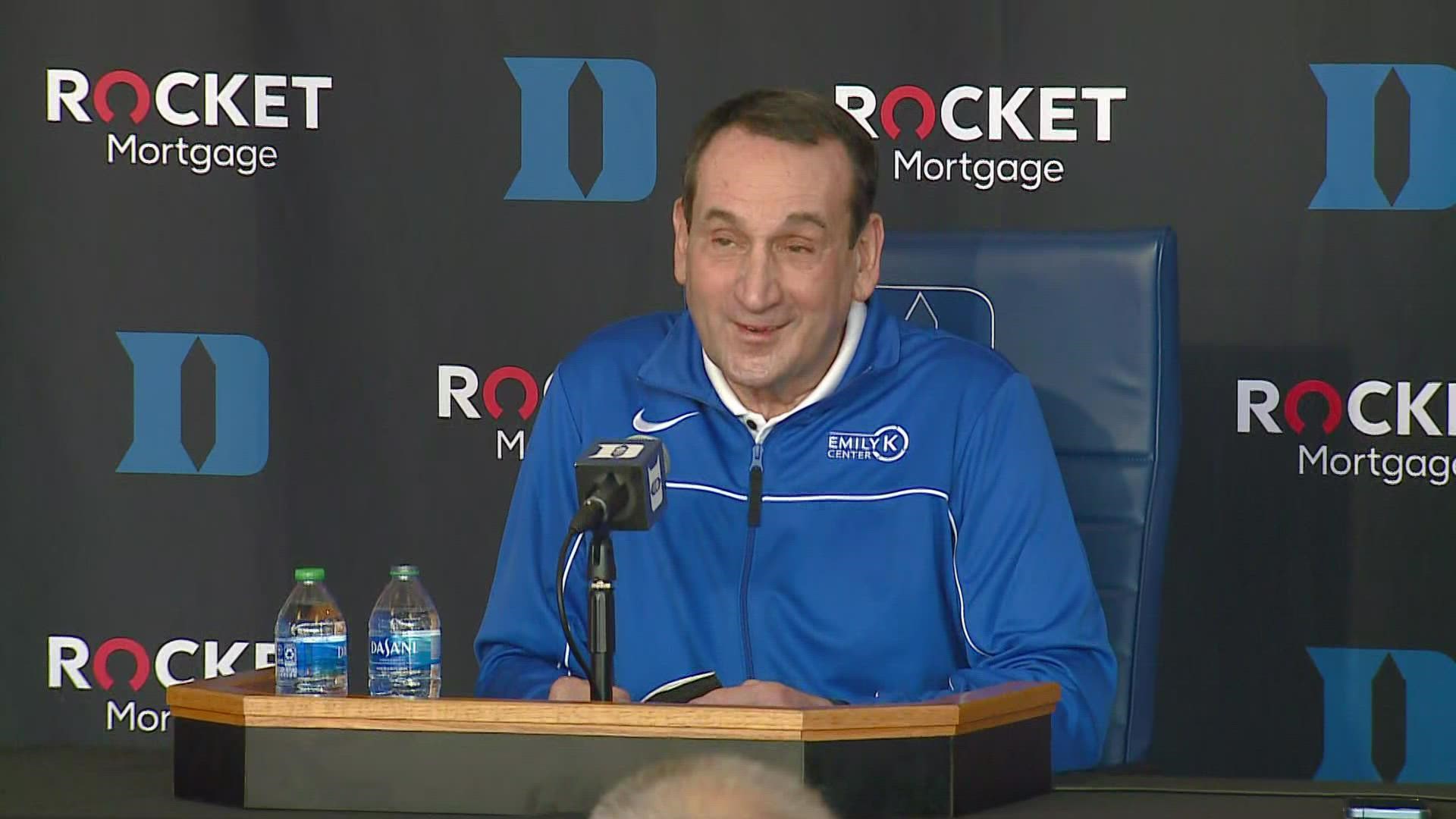 Coach K said at a news conference, it's hard to believe his final game at Cameron Indoor Stadium has arrived.
