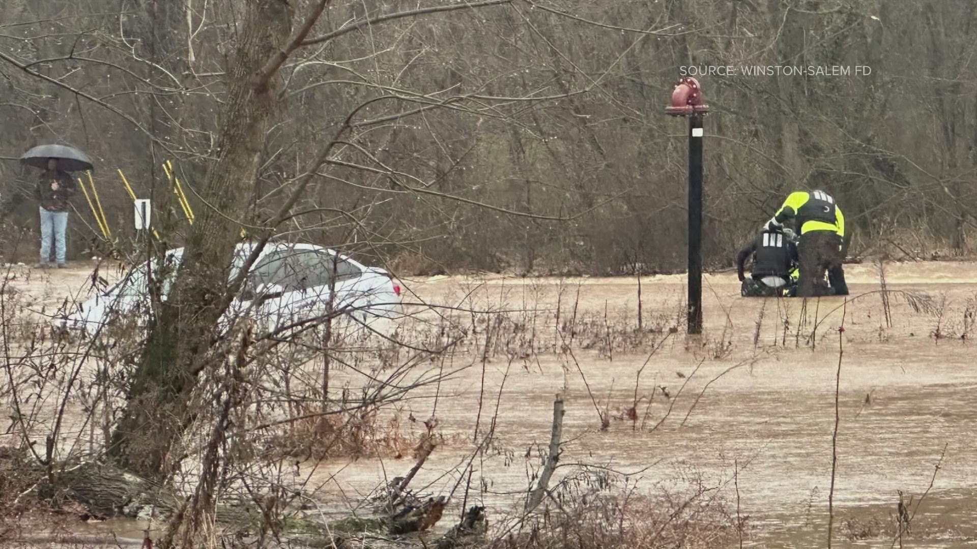 Towing companies towed multiple cars from the flooded roadways.