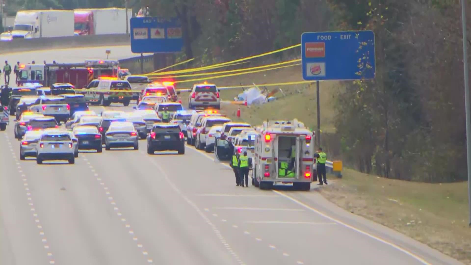 WBTV said its helicopter crashed on the side of I-77 in Charlotte. The station said meteorologist Jason Myers and pilot Chip Tayag died as a result.