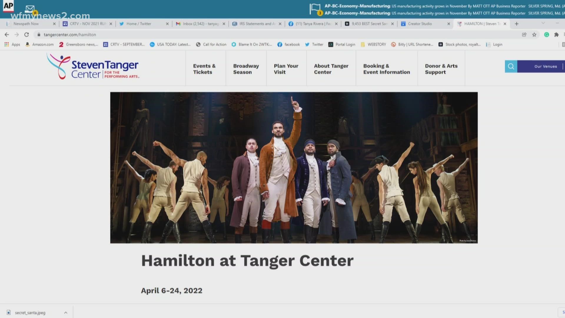 Hamilton tickets at the Tanger Center go on sale December 2, but you'll find tickets on sale now.