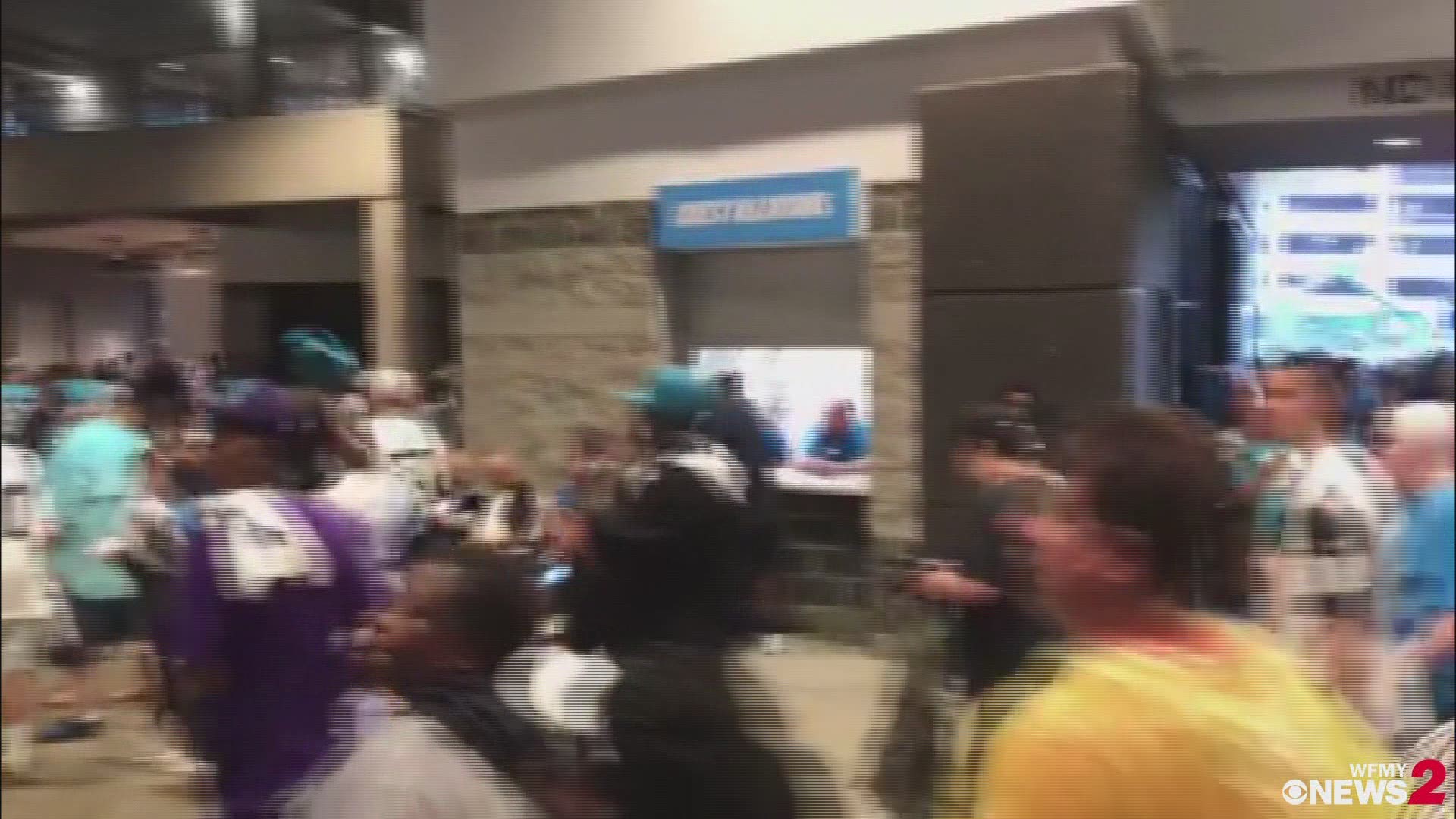 Fans In The Concourse At Bank Of America Stadium #PanthersOn2