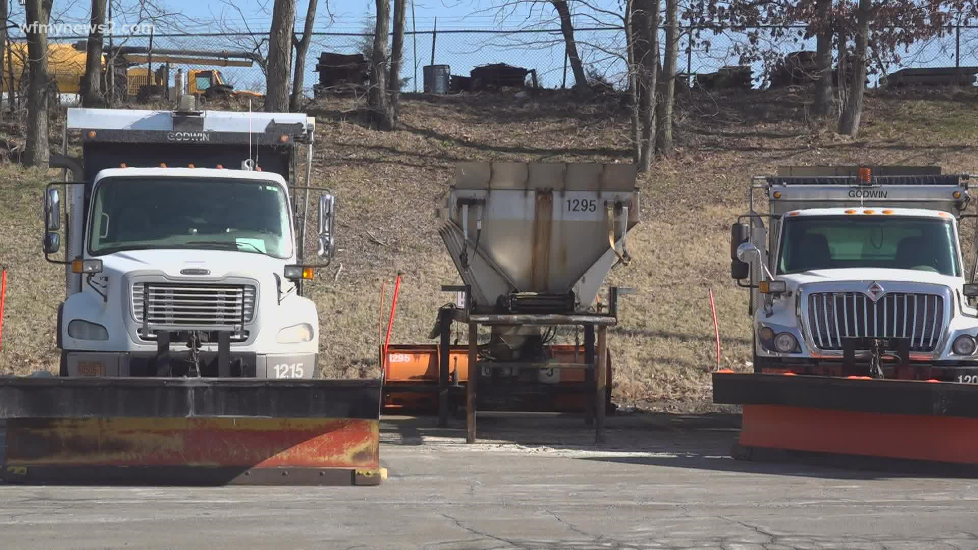 Greensboro road crews have already started preparing for the next round of snow.