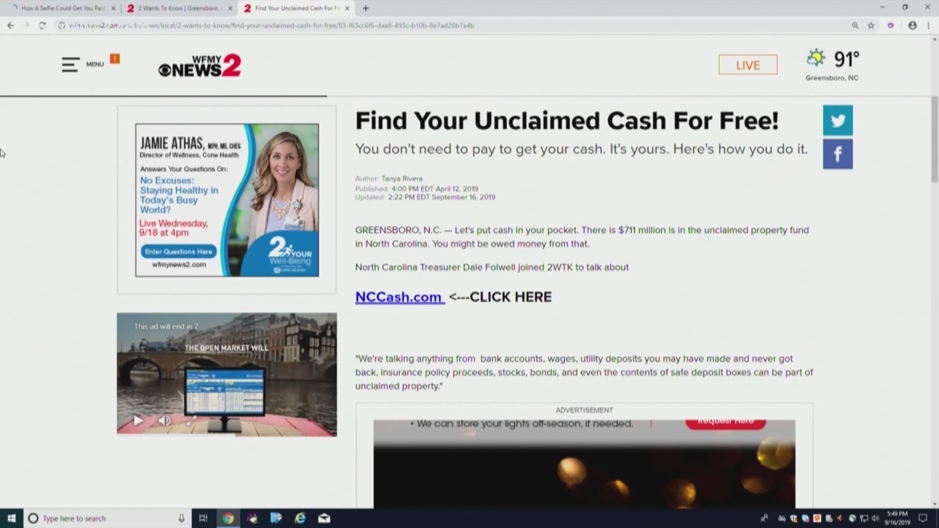 People are getting emails saying they share the last name of a client who died with millions of dollars and no beneficiary. Scammers try to say you’re going to land cash, but you’ll need to pay up first.