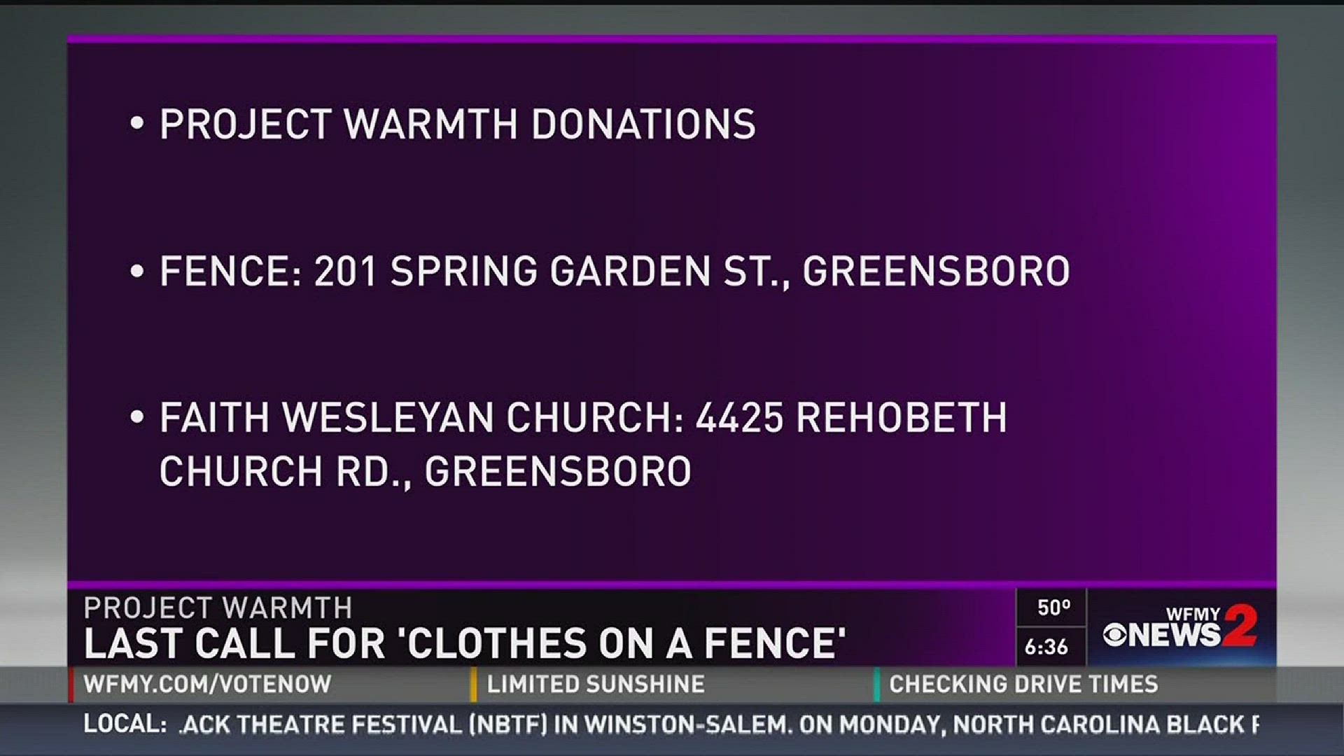 Project Warmth:  Last Call For "Clothes On A Fence"