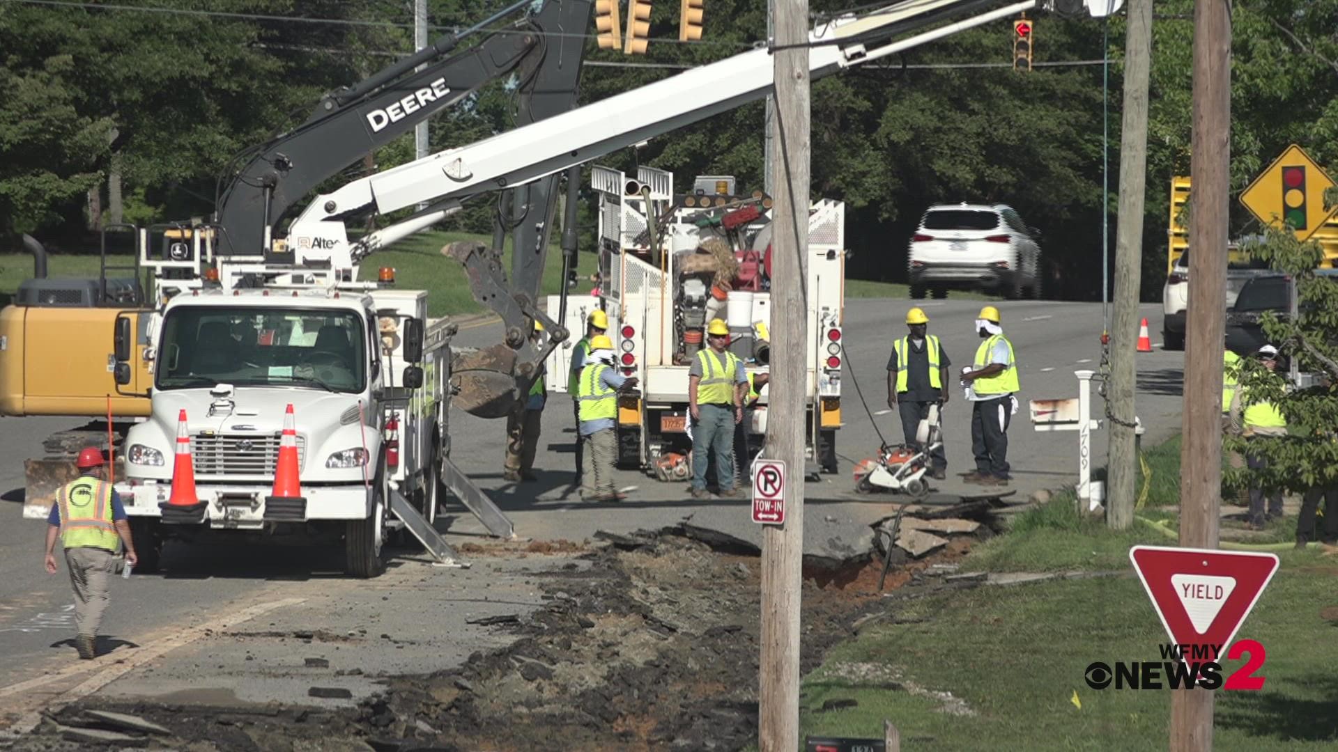 City officials say the water main break is impacting about 100 homes. Water should be restored by Tuesday night.