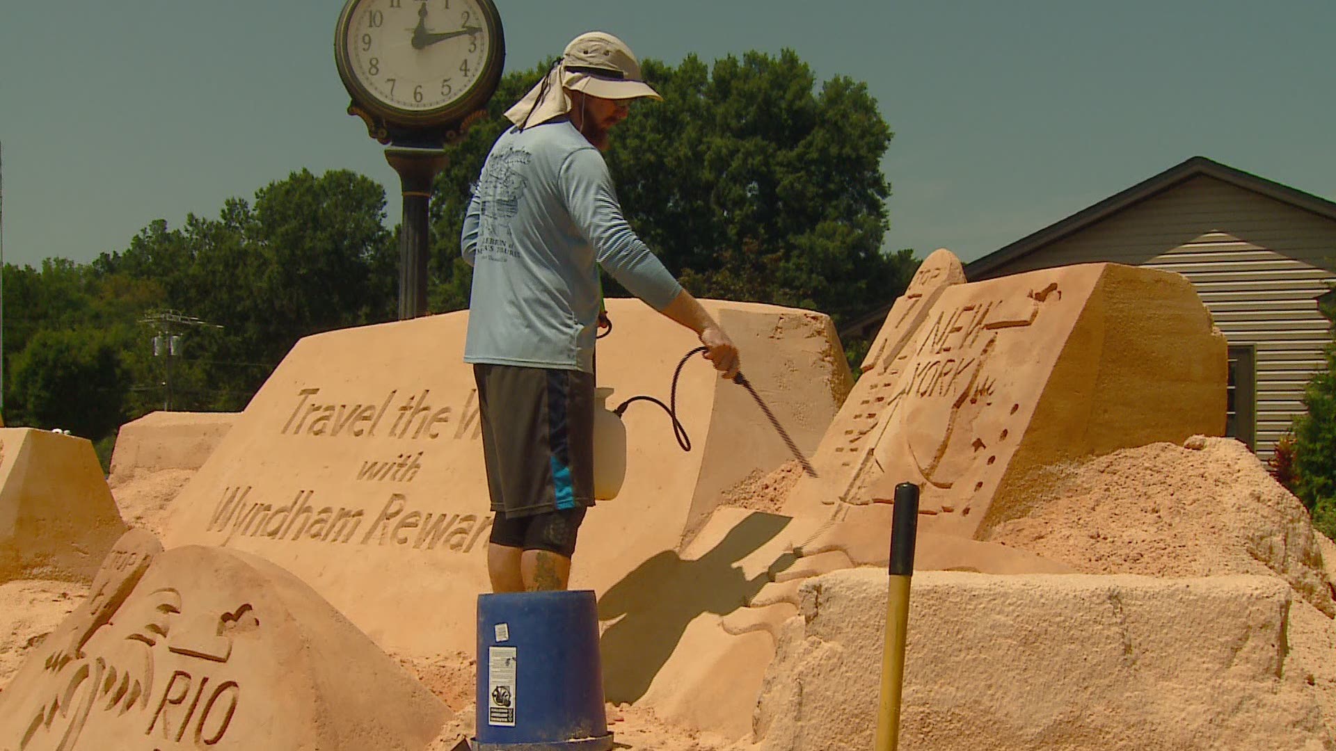 The Sand Castle is a popular attraction behind the clubhouse at Sedgefield Country Club.
