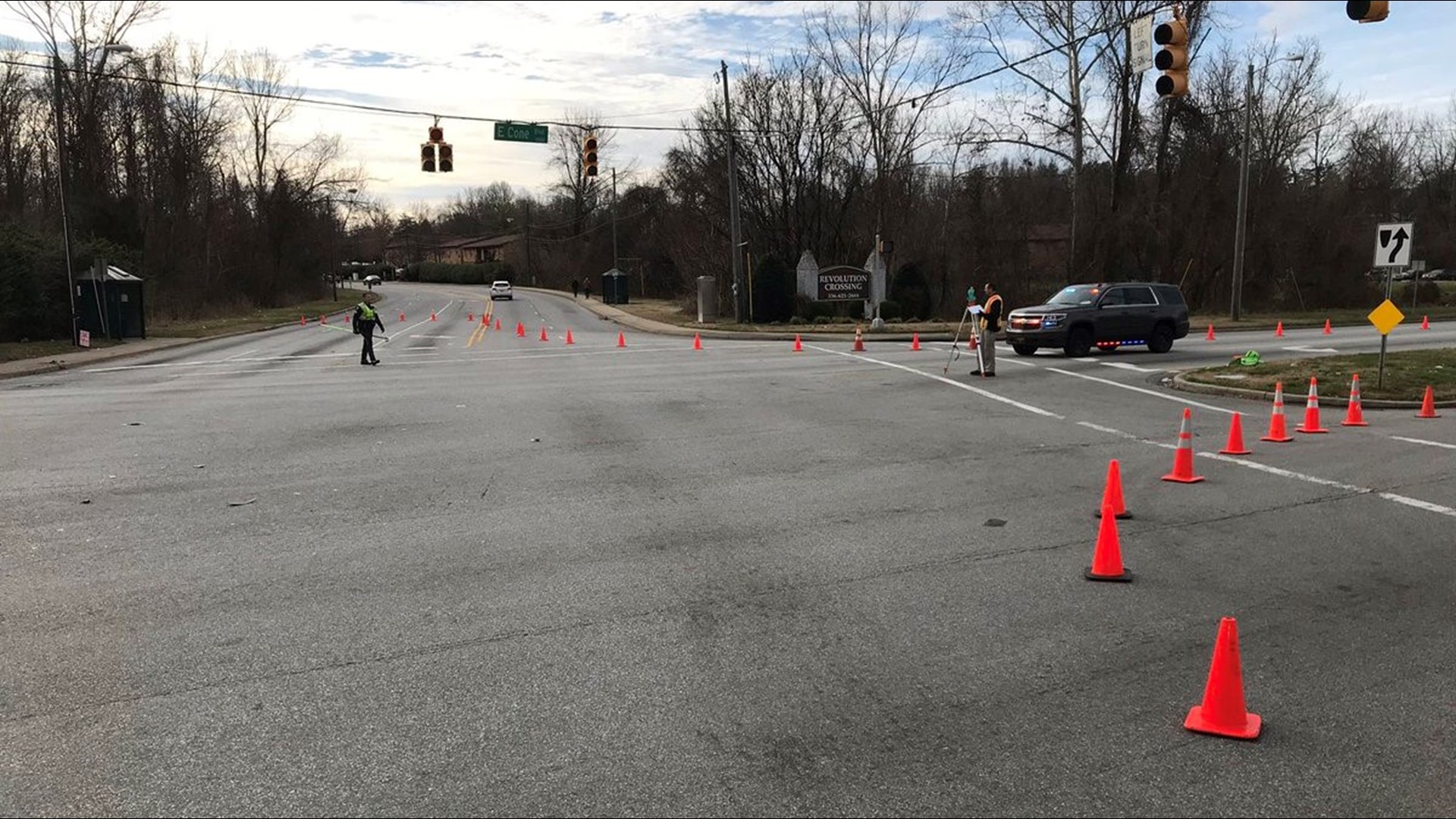 Police were investigating a deadly crash in Greensboro Wednesday morning at the intersection of Cone Blvd. and Yanceyville St.