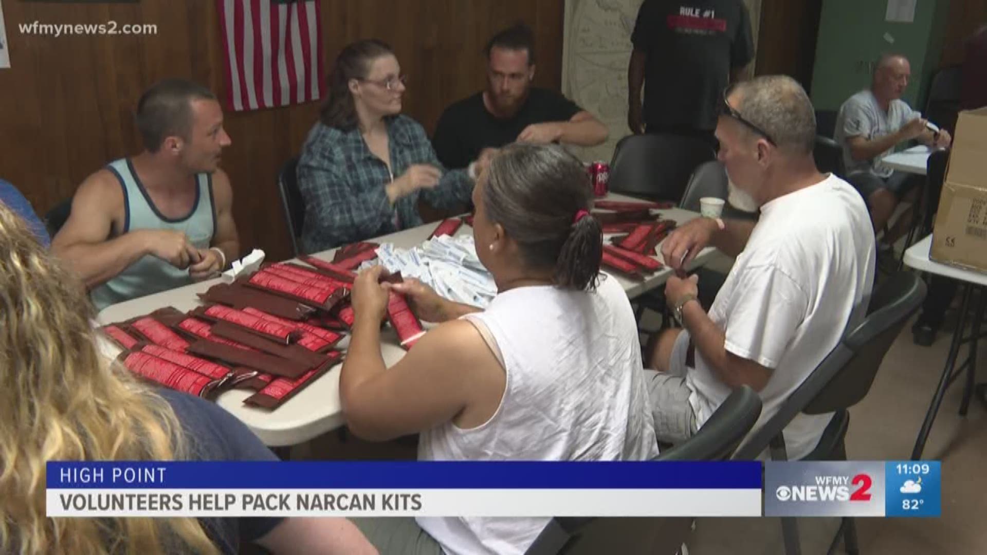 Nearly 50 people packed up a 1000 kits with Narcan to distribute throughout Guilford County