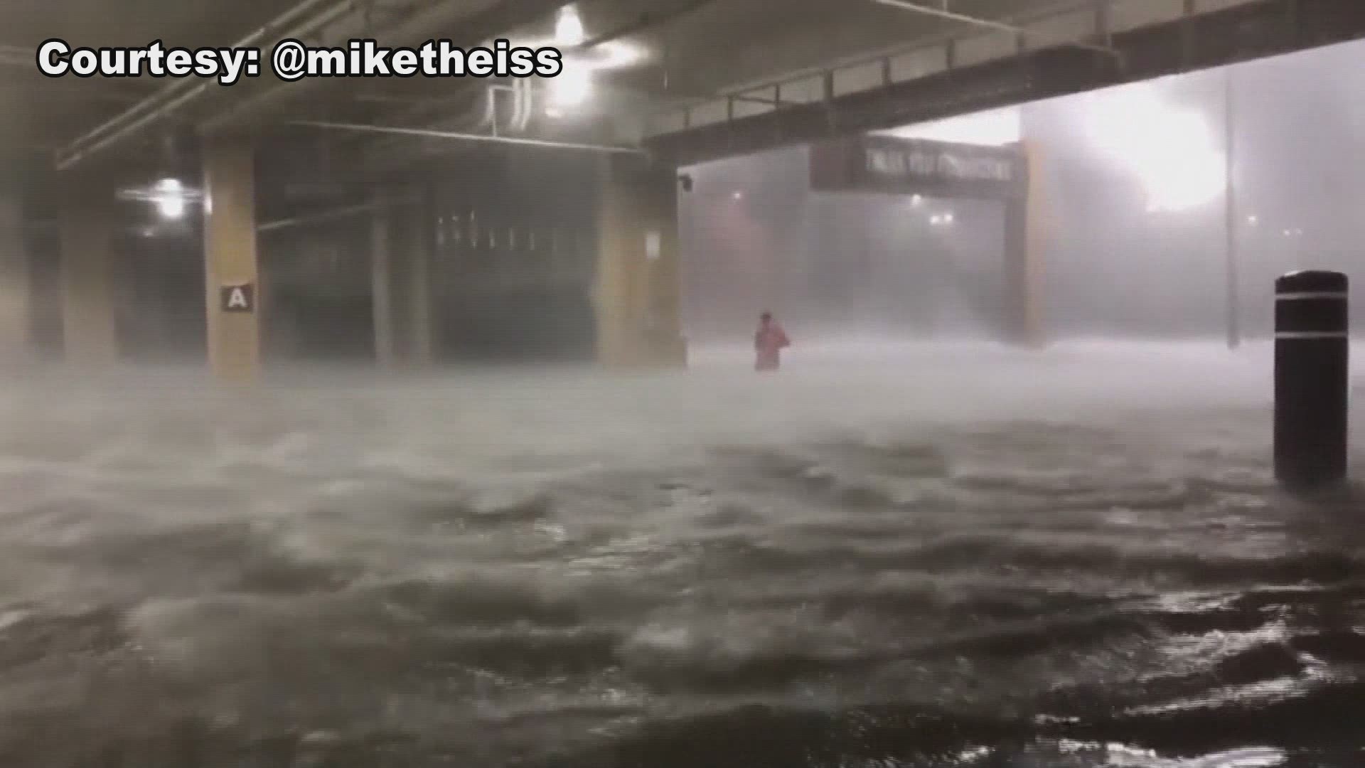VIDEO: Storm Surge Caused By Nate At Mississippi Casino Parking Lot
