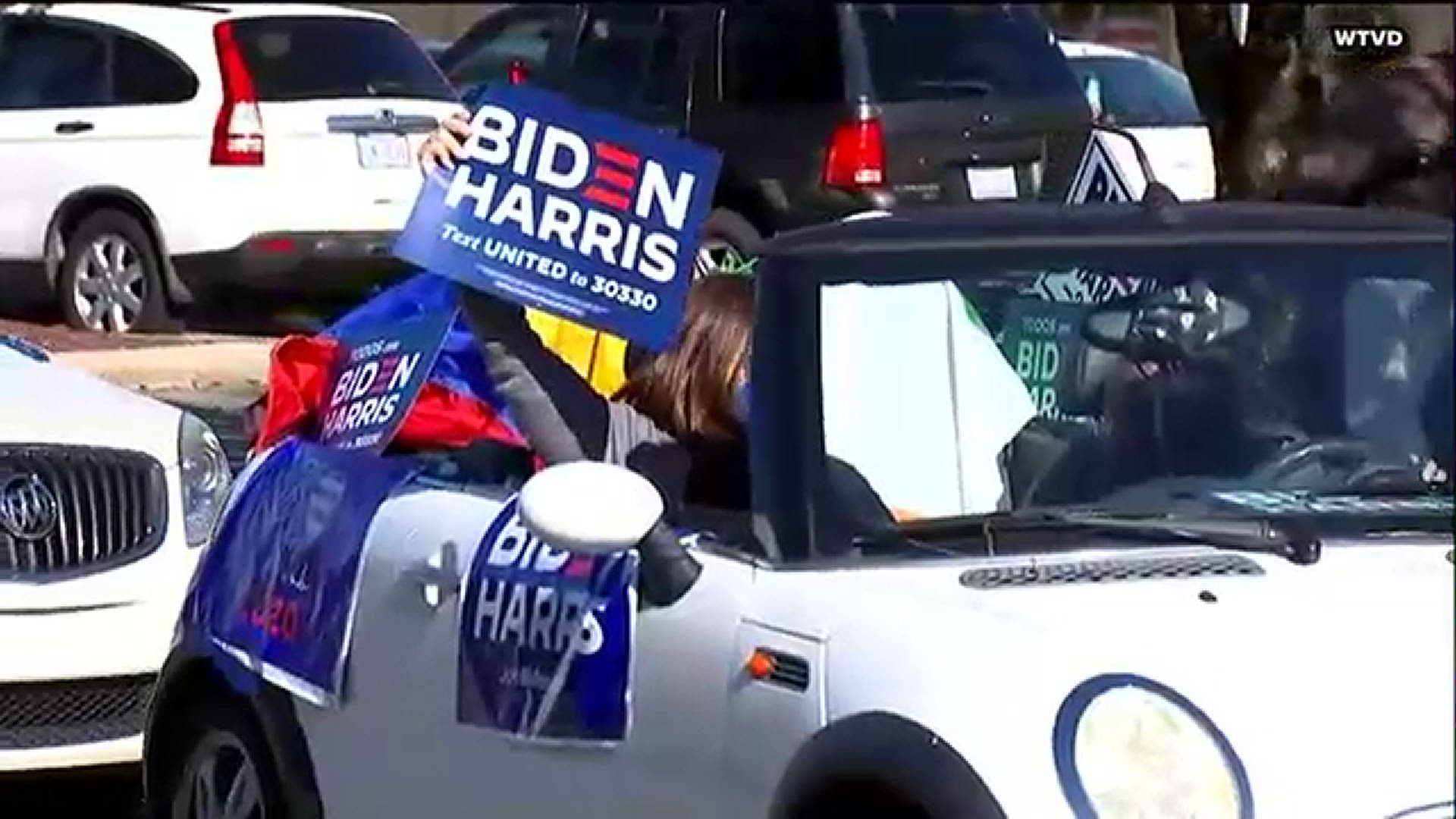 The Joe Biden campaign held a car parade in Durham, North Carolina on Sunday to highlight the enthusiasm of Latino voters.