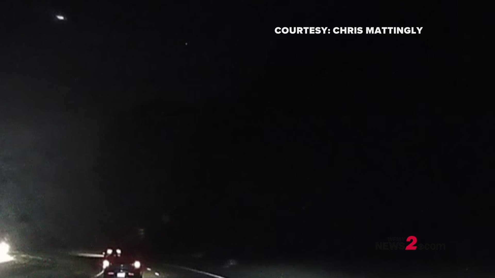 Chris Mattingly caught dash cam video of a bright meteor streaking across the sky over Winston-Salem.