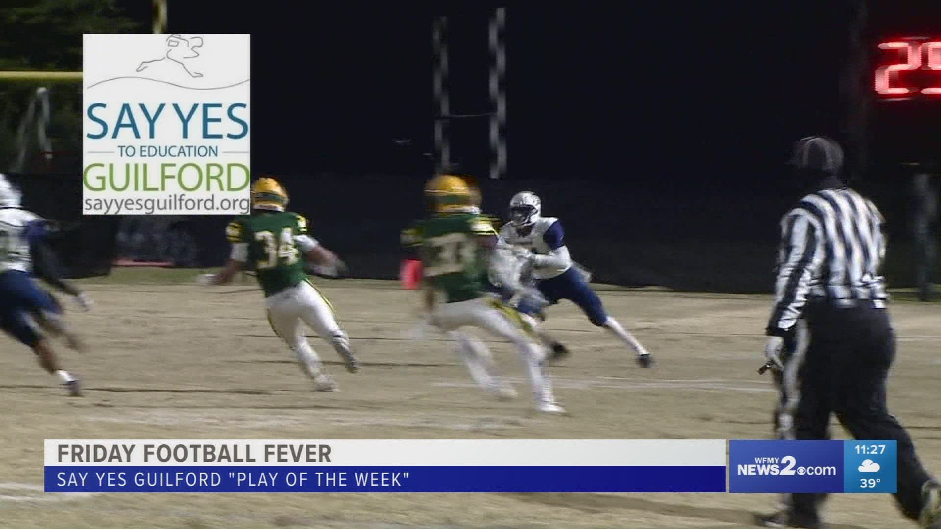 Cummings junior Dylantae James kickoff return for the touchdown is our Say Yes Guilford "Play of the Week"