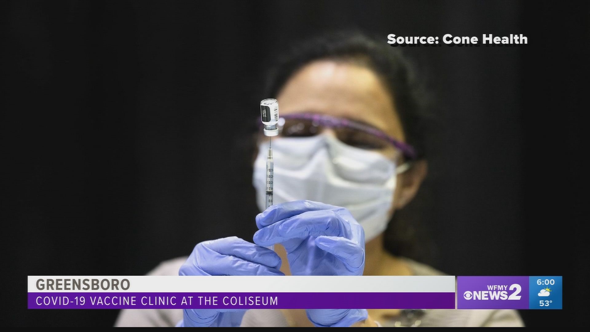 Cone Health and Guilford County Health Department began mass vaccination clinics at the Greensboro Coliseum Complex.