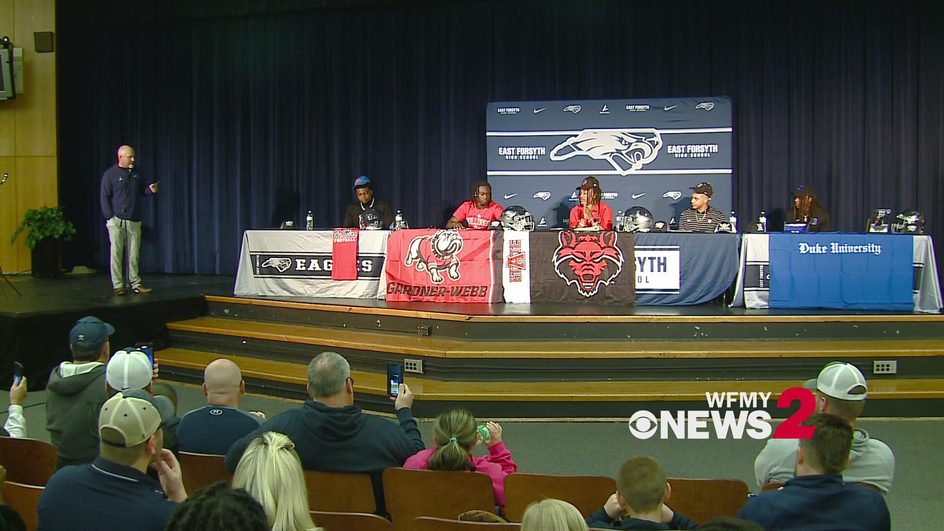 Five players signed today and are headed to Ole Miss, Gardner-Webb, Arkansas State, Army & Duke