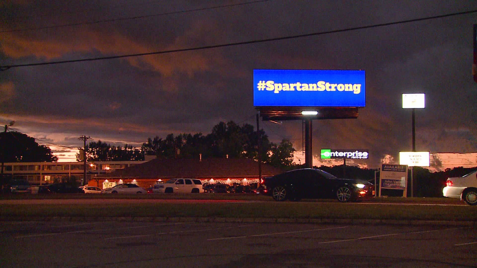 A digital billboard was put up Wednesday night just hours after a deadly school shooting at Mount Tabor High.