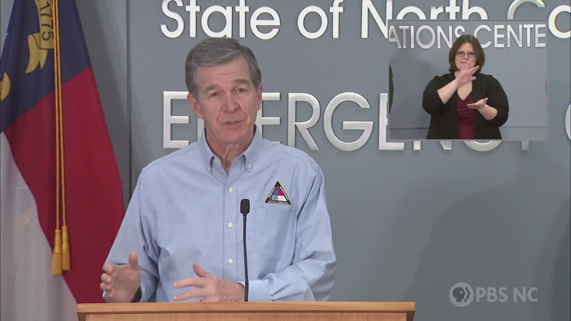 Gov. Roy Cooper gave an update Saturday as most of North Carolina prepares for a significant winter storm this weekend.