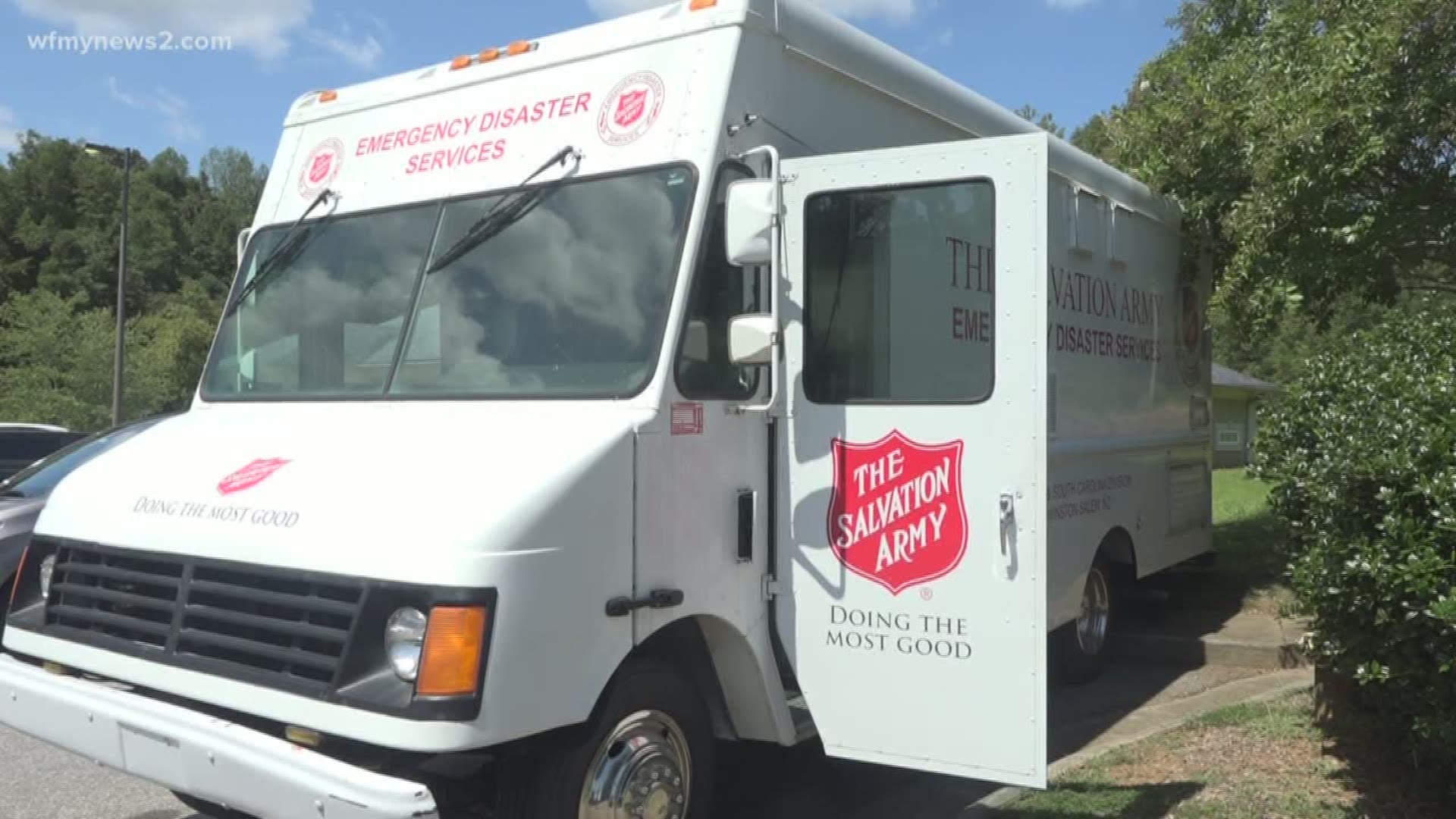 The mobile canteen from the Winston-Salem and Greensboro Salvation Army is heading to Charleston, South Carolina ahead of Hurricane Dorian to help first responders prepare.